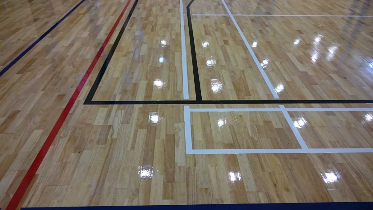 Rec Centre newly coated floor