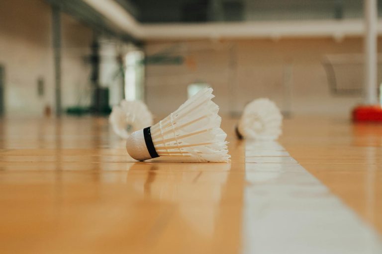shuttlecocks on the rec centre floor